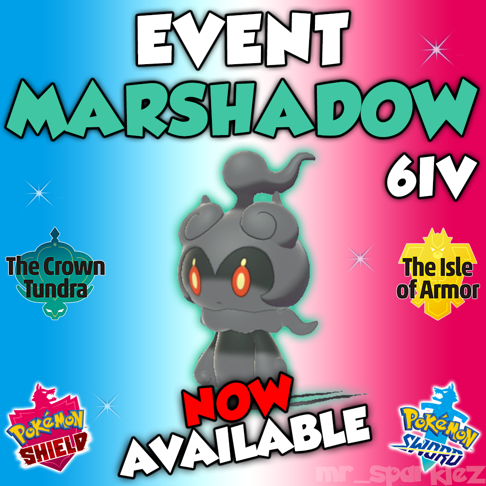 Non shiny marshadow iv very rare event pokemon sword shield
