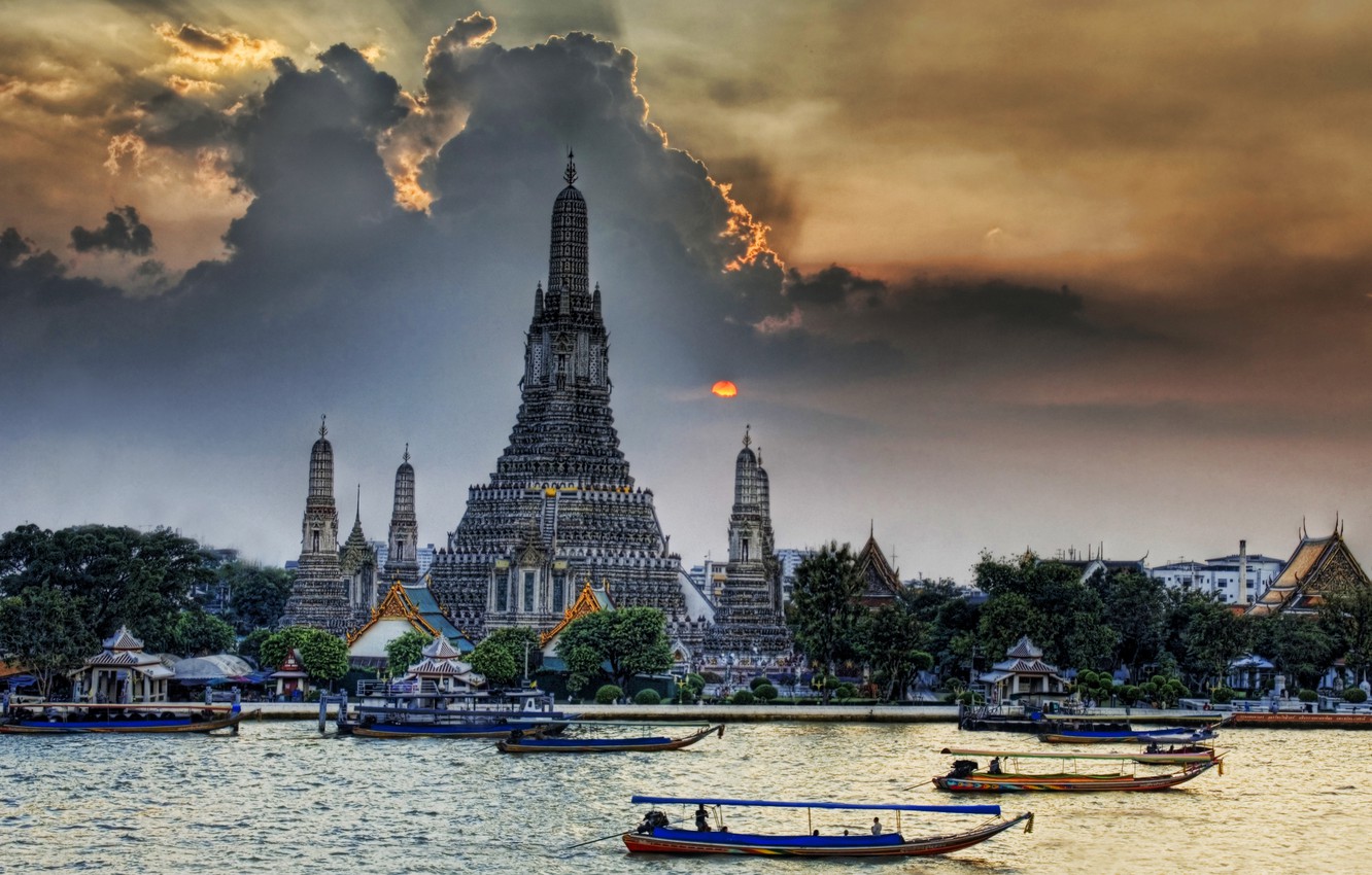 Wallpaper the sky sunset river beauty wat arun images for desktop section ððµðð