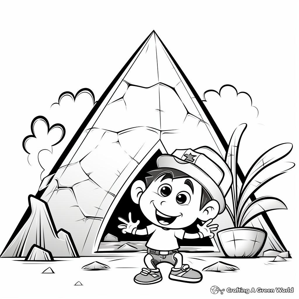 V is for volcano coloring pages