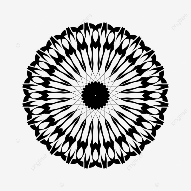 Black white linear mandala design art vector black amp white mandala png and vector with transparent background for free download