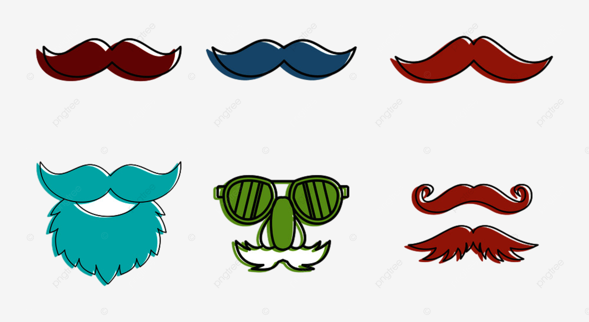 Mustache outline clipart hd png mustache icon set color outline vintage beard vector png image for free download