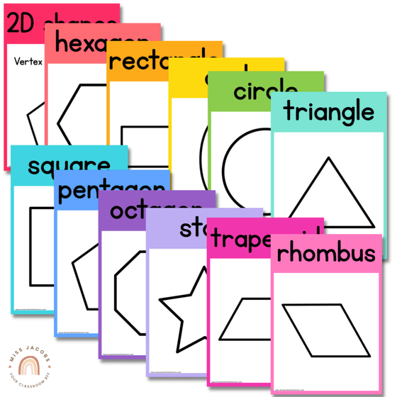 Shape posters rainbow brights