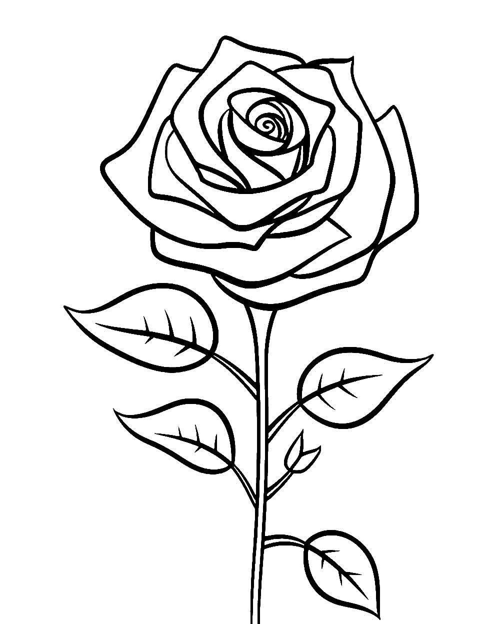 Free rose coloring pages for kids printables