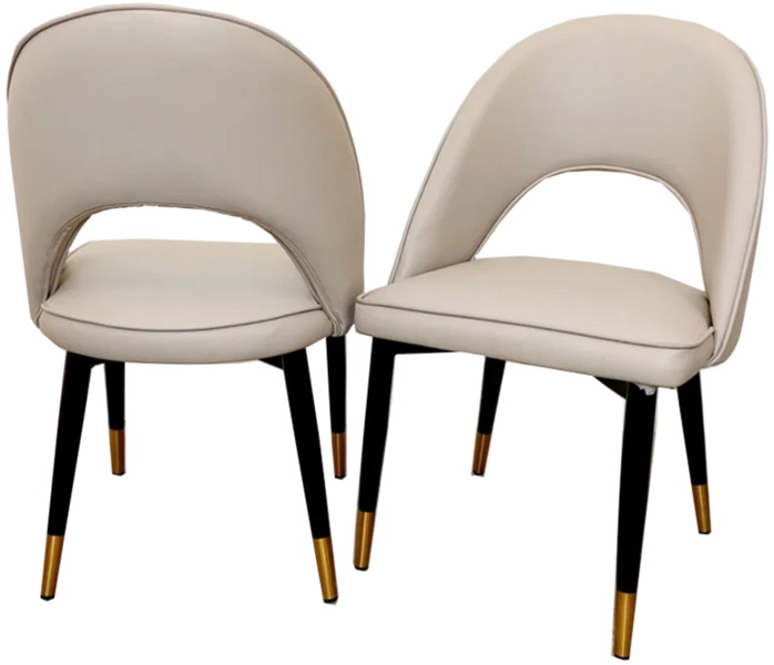 Pair of astra leather dining chairs in various lours