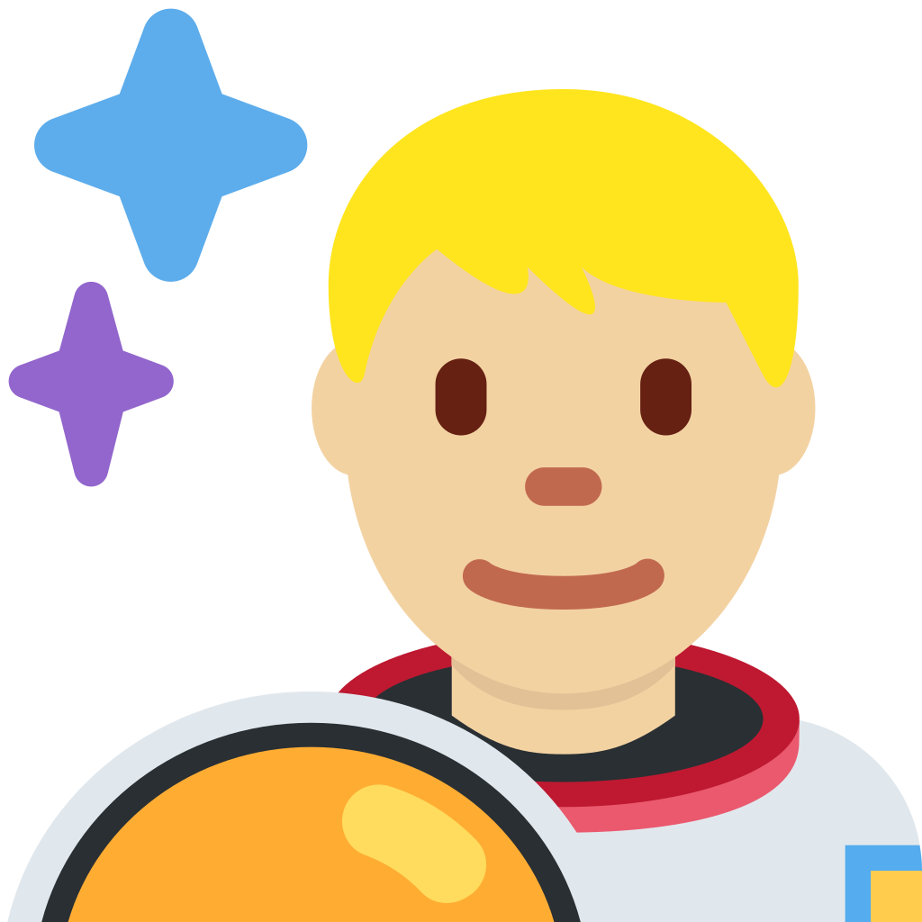 Ððð astronauta hombre tono de piel claro medio emoji