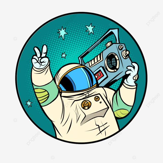 Astronauta con un boombox png sãmbolo exterior sonido png y vector para dcargar gratis