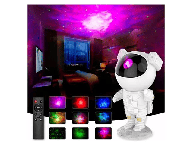 Lampara proyector astronauta de galaxia luz led rgb