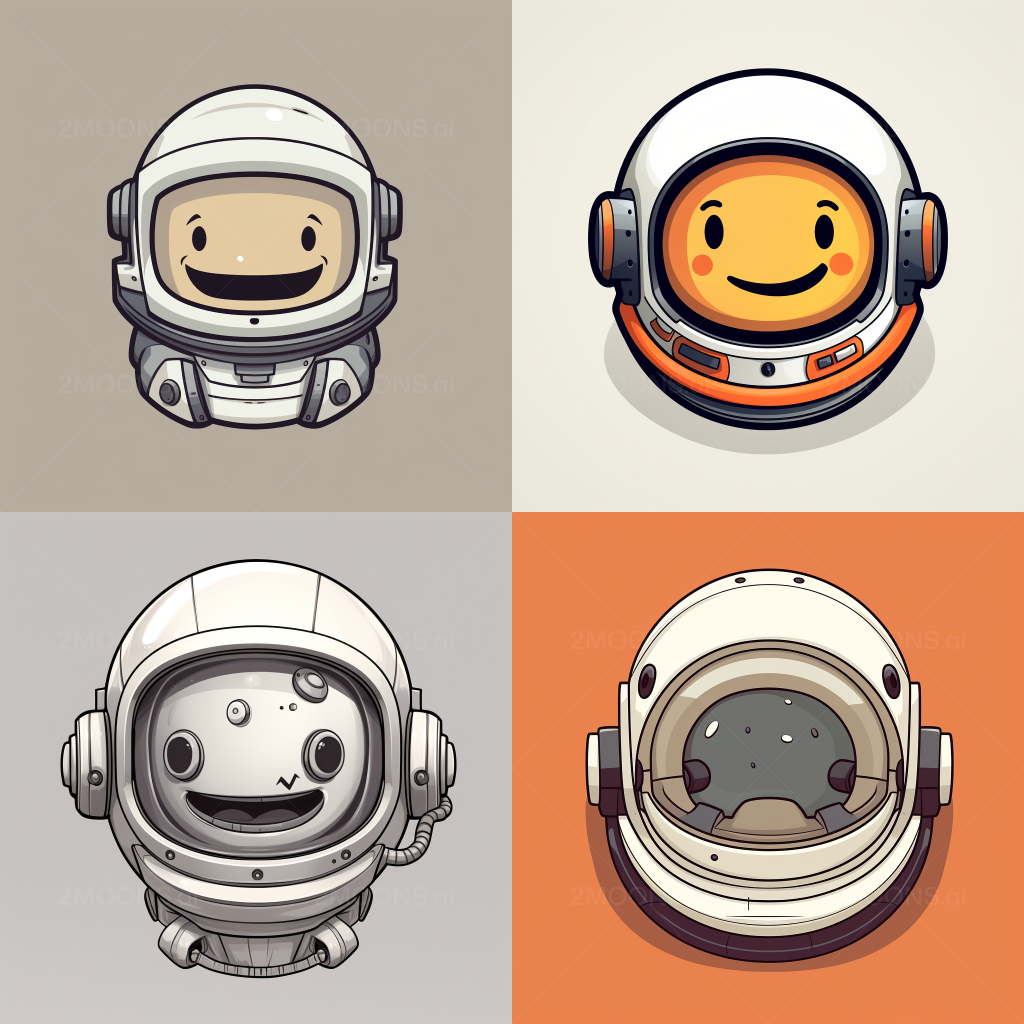 Free photo prompt astronaut helmet cartoon ð explore the universe with a smile