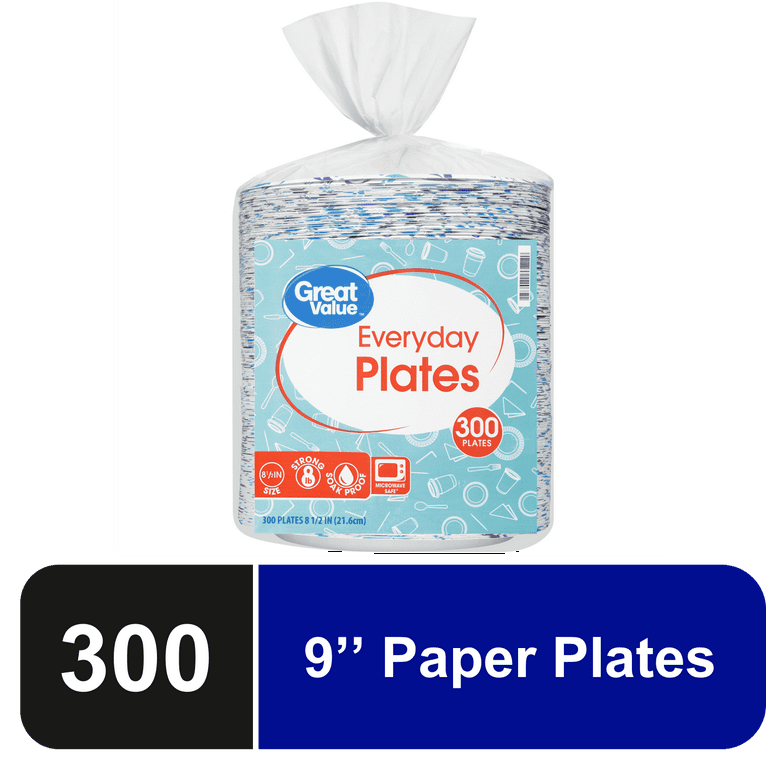 Great value everyday strong soak proof microwave safe disposable paper plates patterned count