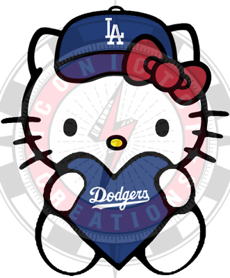 Hello kitty los angeles dodgers decal sticker custom