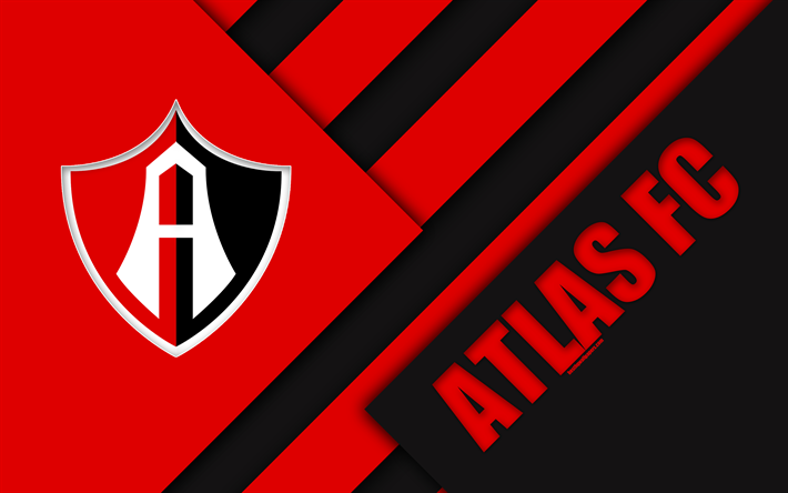 Download wallpapers atlas fc k mexican football club material design logo red black abstraction guadalajara mexico primera division liga mx club atlas for desktop free pictures for desktop free