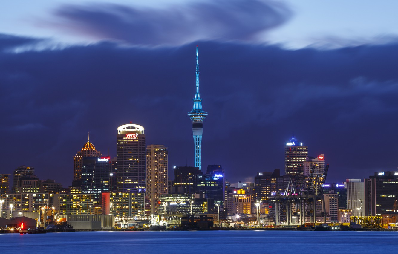 Wallpaper the storm the sky night clouds city the city lights skyscrapers new zealand lighting storm sky auckland new zealand auckland night images for desktop section ððñðð