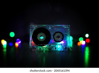 Audio cassette music background wallpaper background stock photo