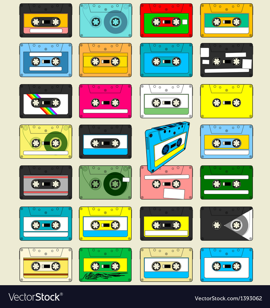 Audio cassette tape wallpaper royalty free vector image