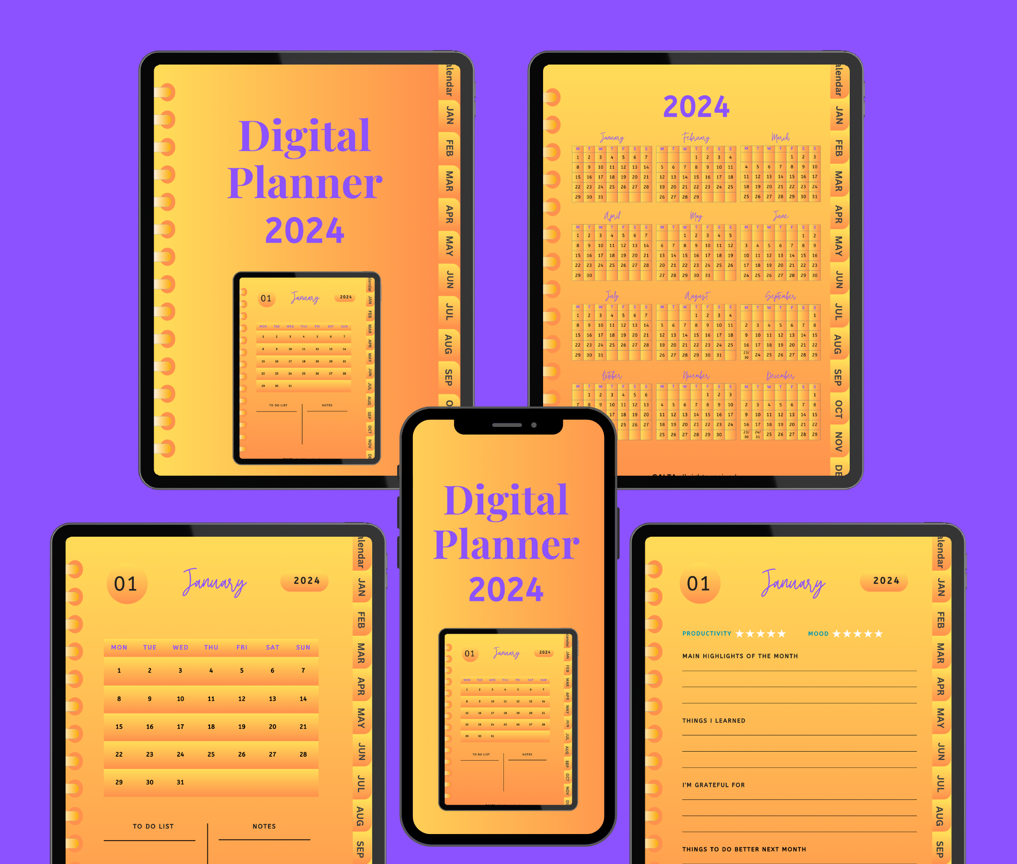 Digital planner goodnotes planner monthly planner