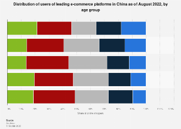 China user age breakdown of leading e