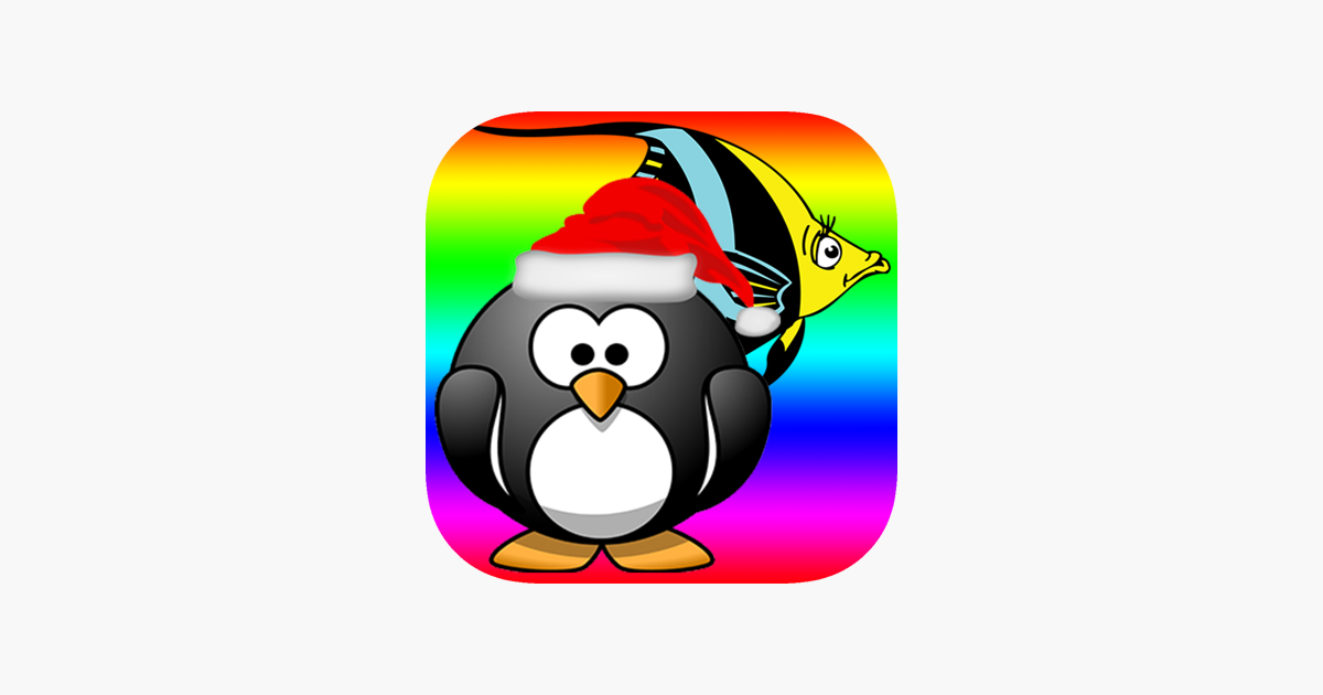 Paint penguin and fish coloring page for funny kids i app store