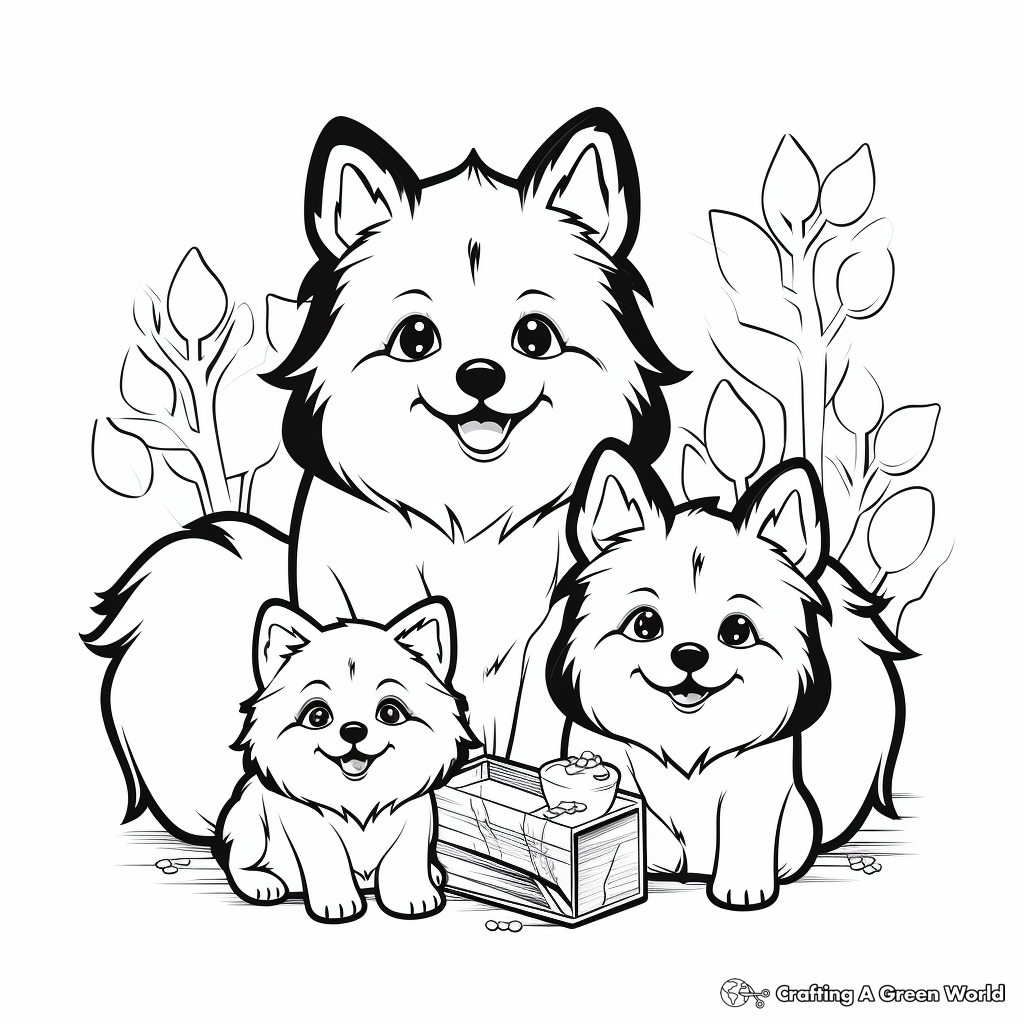 Pomeranian coloring pages