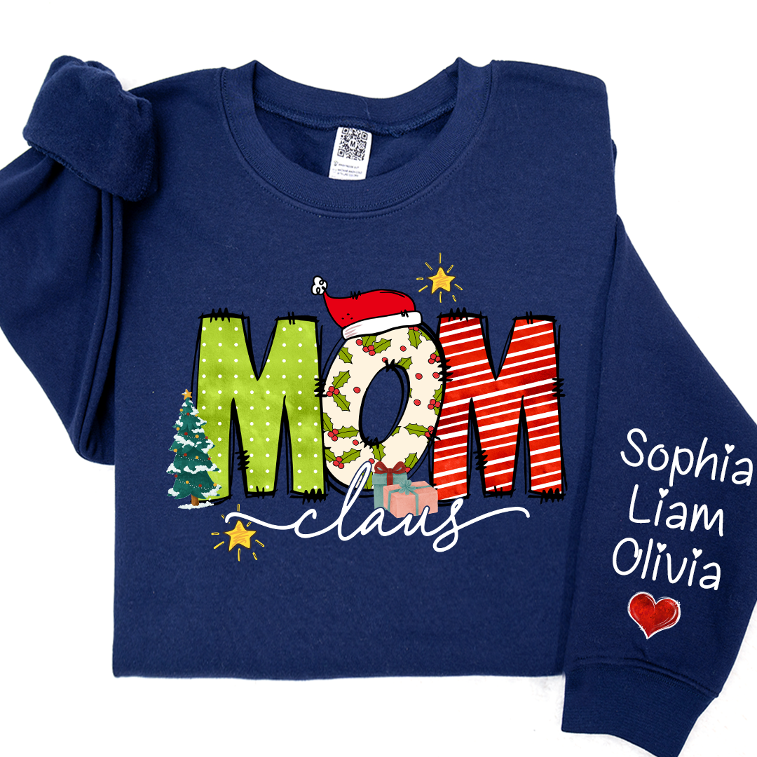 Lofaris christmas clip art mom and kids custom sweatshirt