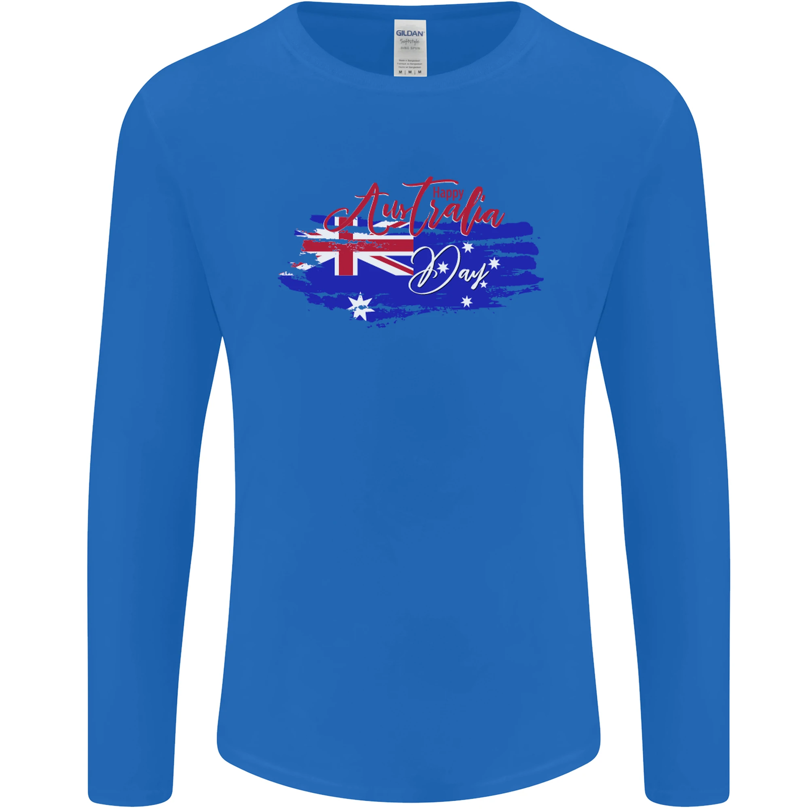 Happy australia national day flag mens long sleeve t