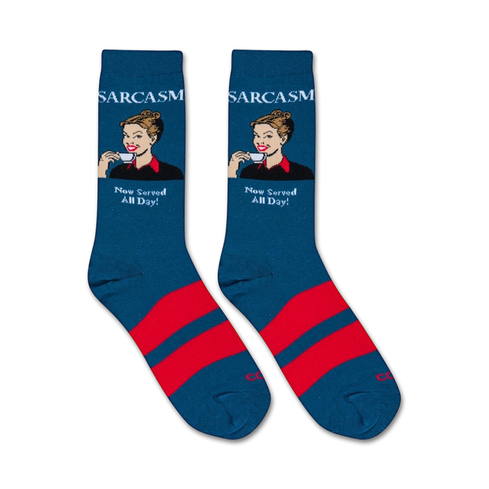 Sarcasm womens funny crew socks