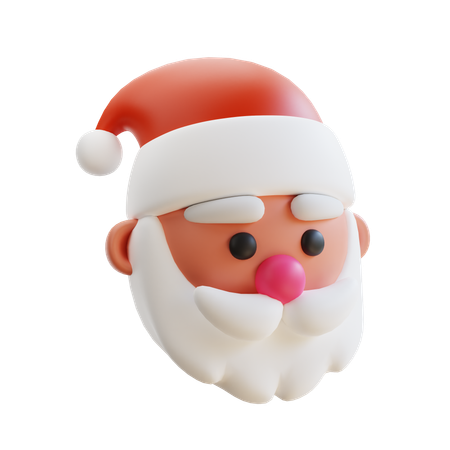 Santa head d icon download in png obj or blend format