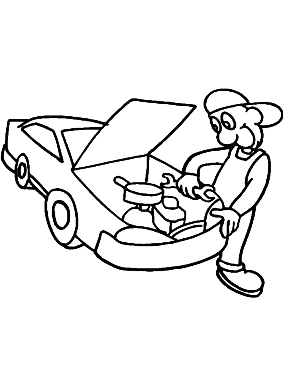 Mechanic coloring pages