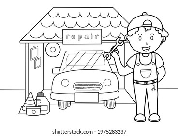 Mechanic coloring book images stock photos d objects vectors