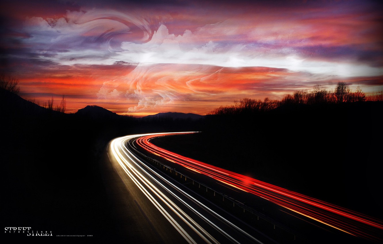 Wallpaper road lights night autobahn images for desktop section ððµðð