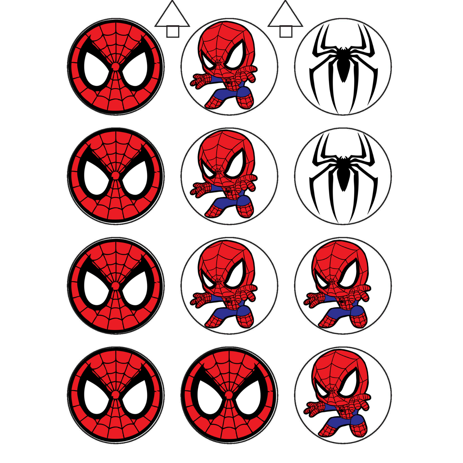 Wafer paper spiderman cupcake topper edible spiderman cupcake topper spiderman