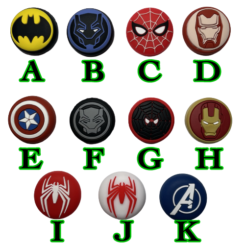 Superhero theme analog caps dc marvel