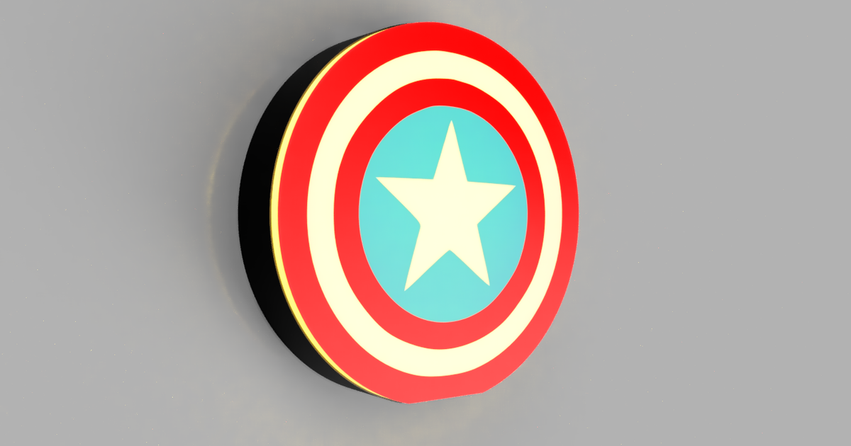 Captain america shield lightbox autorstwa valdad pobierz darmowy model stl