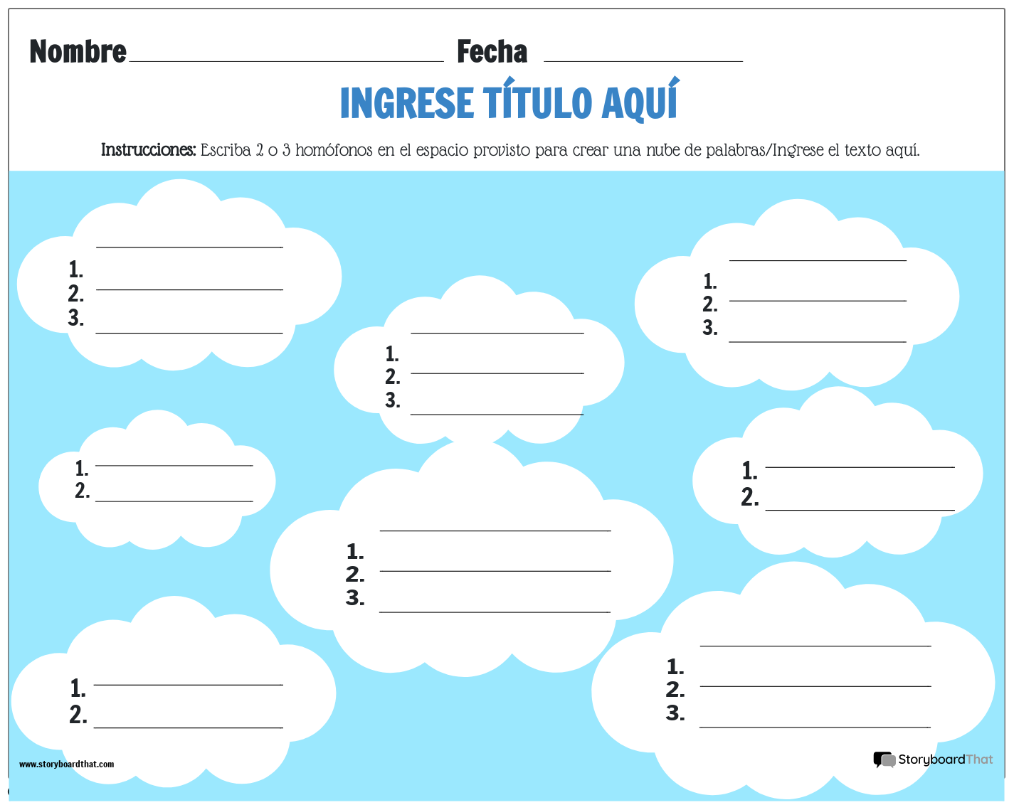 Hojas de trabajo de homãfonos