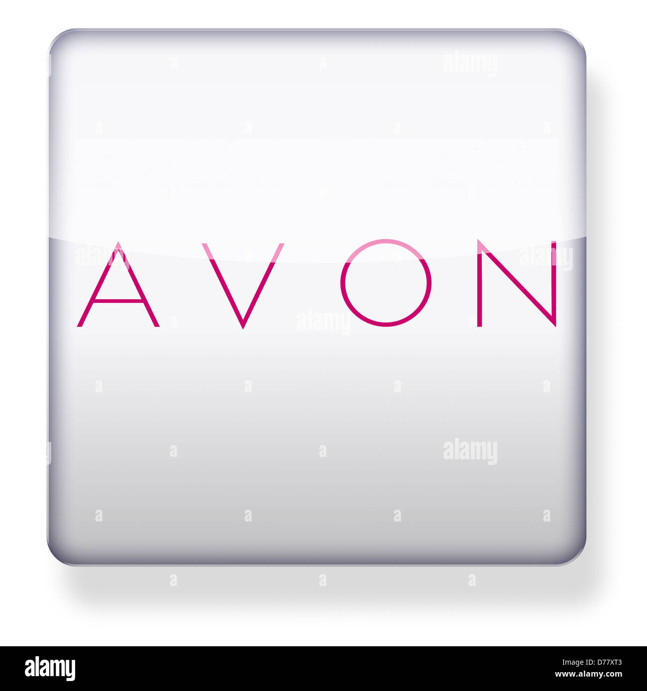 Avon cosmetics logo as an app icon clipping path included stock photo