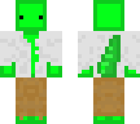 Green axolotl girl minecraft skin