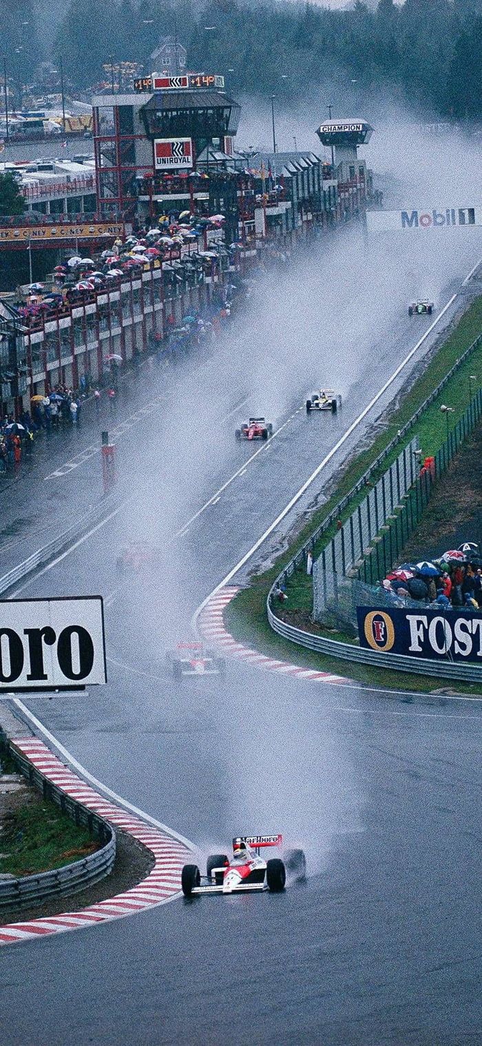 Ayrton senna leads at spa gp