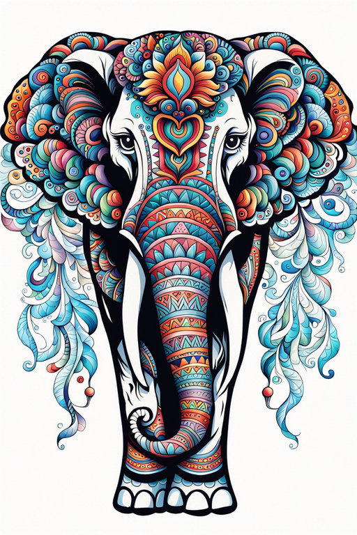 Colored elephant art