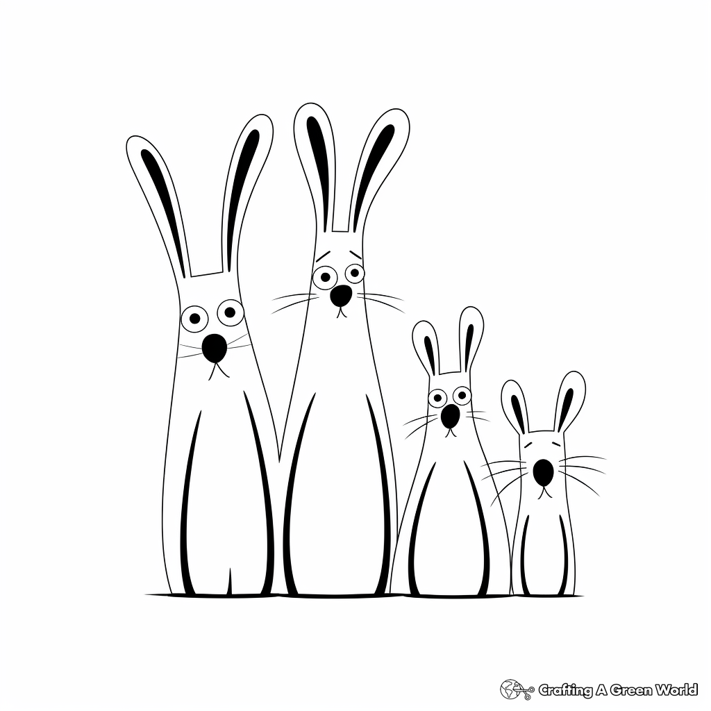 Simple bunny coloring pages