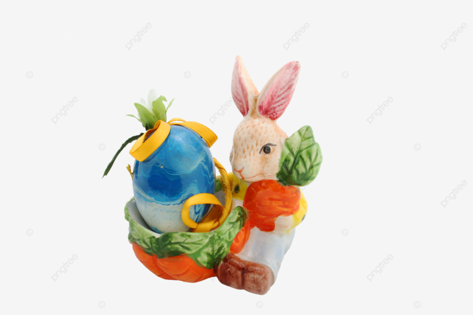 Easter blue rabbit cute ornamental isolated on white colorful png transparent image and clipart for free download