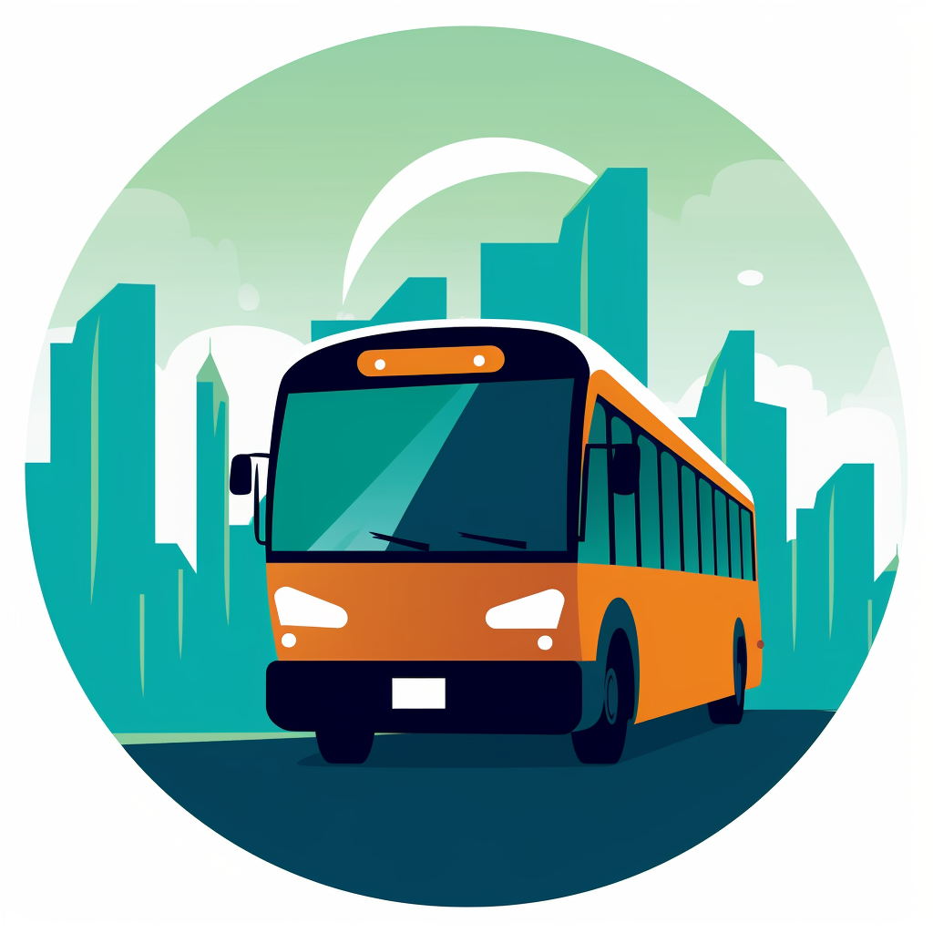 Clip art logo graphic of a city bus