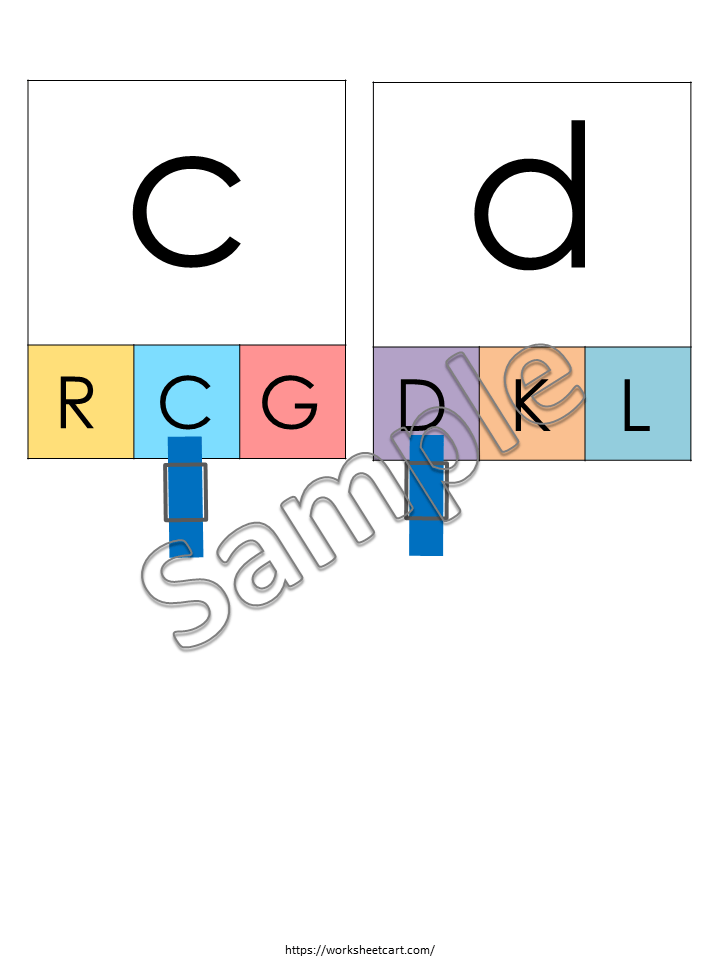 Printable lowercase to uppercase alphabet flashcard clip card for recognition and clip activity by preschool and kindergarten