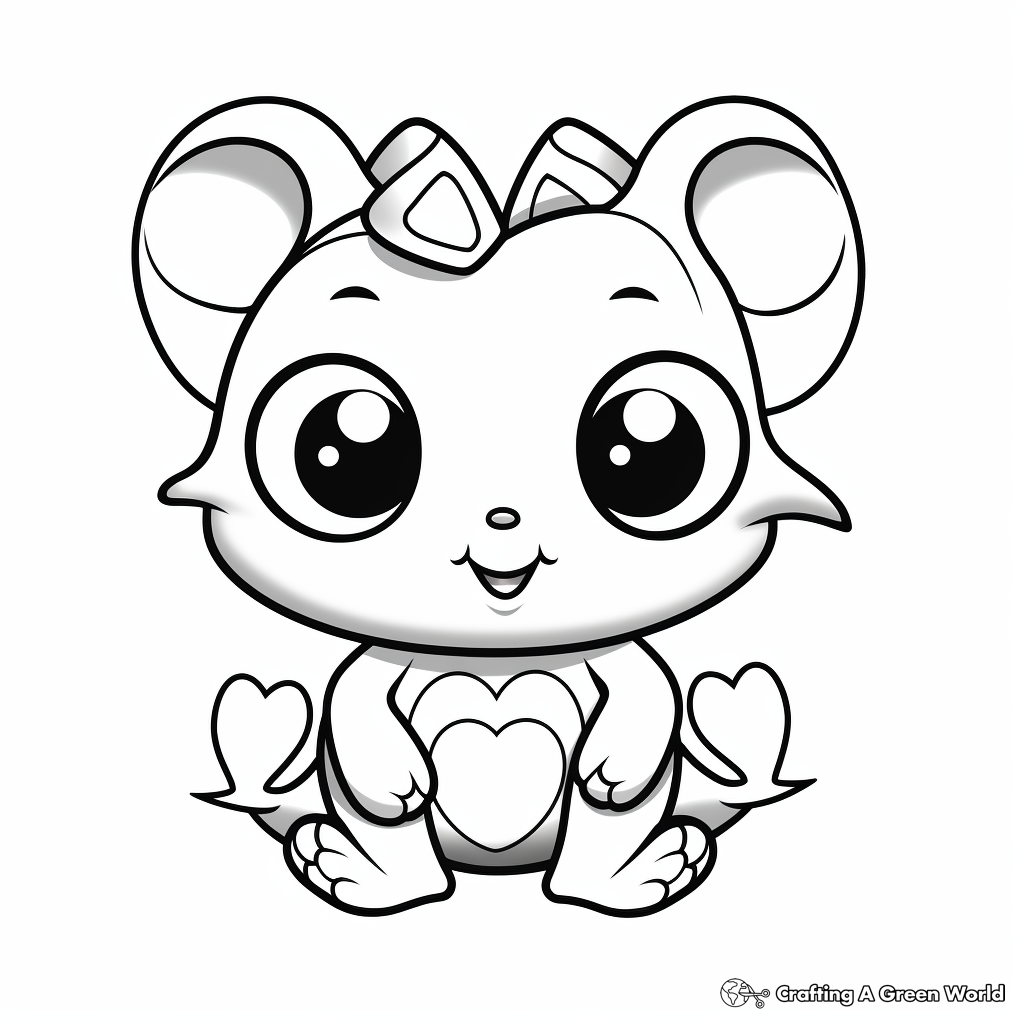 Kawaii frog coloring pages