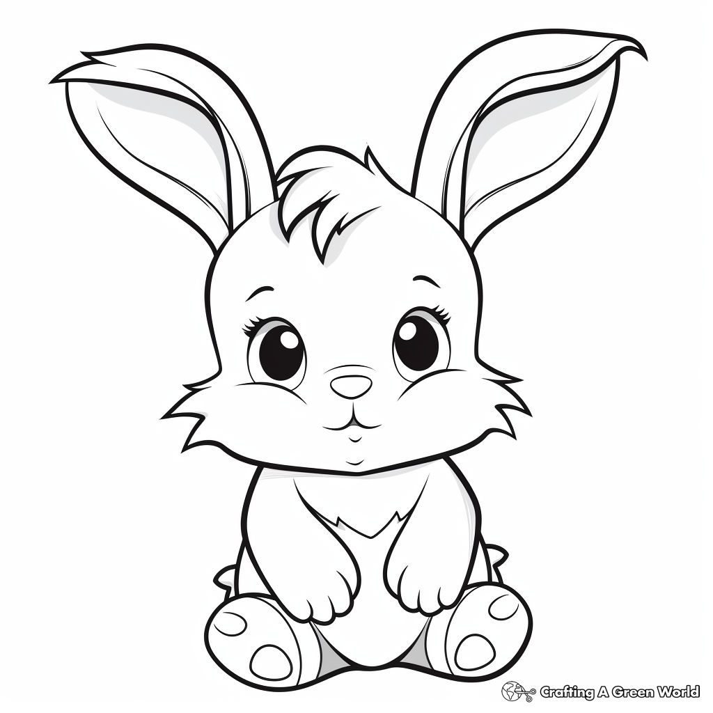 Simple bunny coloring pages
