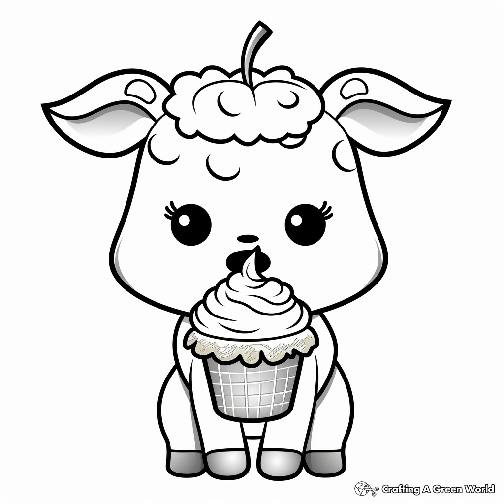 Kawaii cow coloring pages