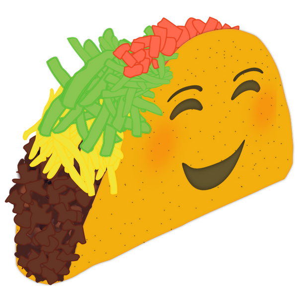 Smiley taco vinyl decal â texas swagger