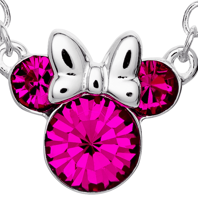 Disney silver plated minnie mouse crystal birthstone necklace