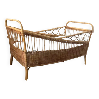 Vintage curated send hand moses basket craddle and t