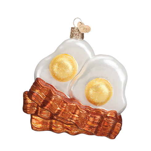 Bacon and eggs glass ornament by old world christmas