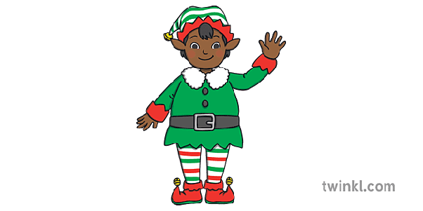 How are elves traditionally depicted in christmas decorations