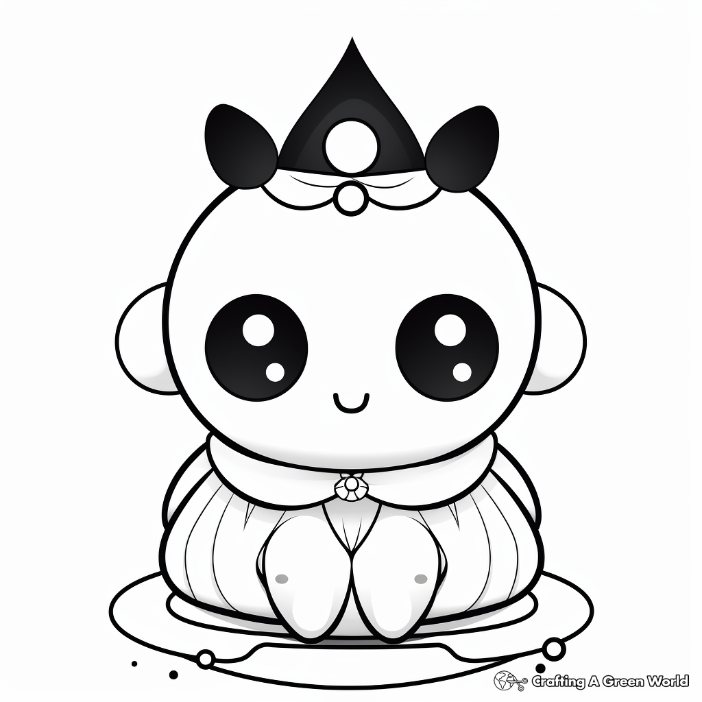 Kawaii frog coloring pages